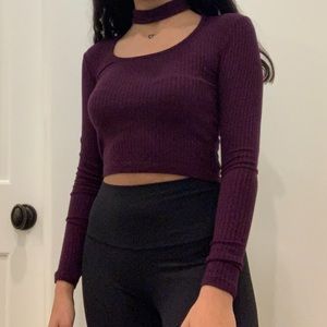 Burgundy Crop Top